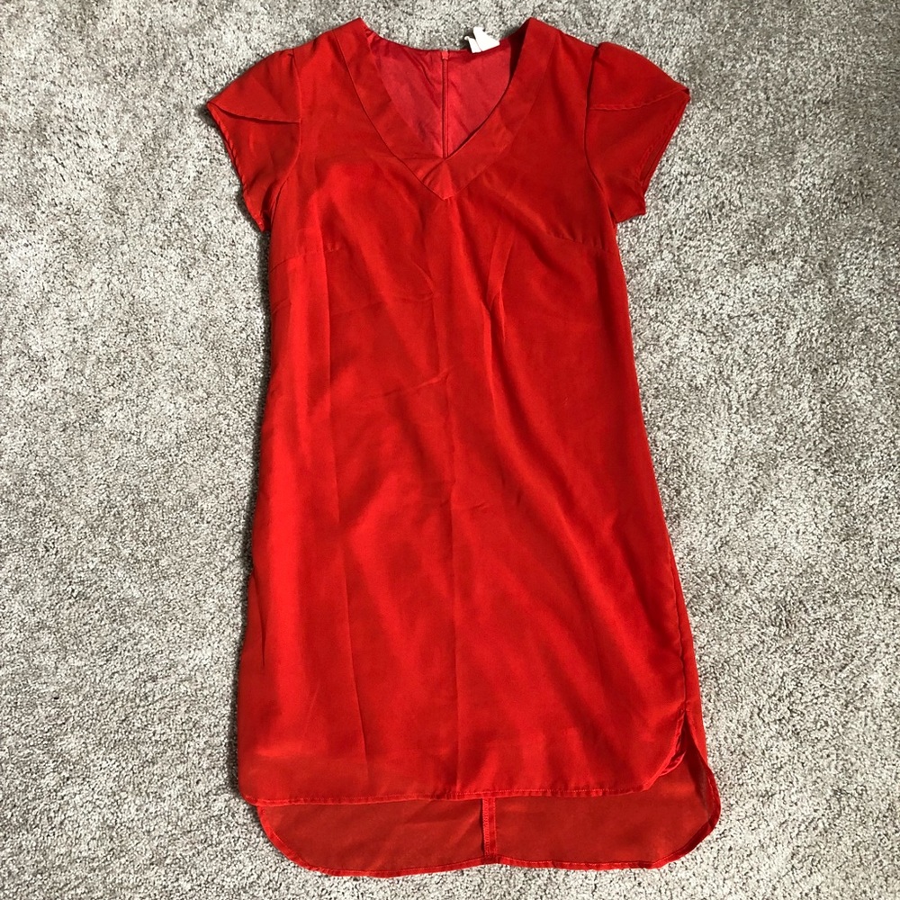 Red Short Summer Dress Size XS